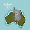 Póster koala en el mapa de australia | Vector Premium