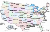 Clean And Large Map of the United States Capital and Cities ...