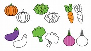 Vegetable coloring book for kids 7502917 Vector Art at Vecteezy