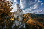 Ancient castle of Liechtenstein on the cliff, Germany wallpapers and ...