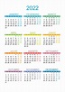 Calendario 2022 Modelo De Calendário 2022 Com Linha 2737635 Vetor No ...