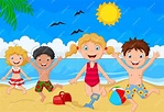 Día de verano de dibujos animados | Vector Premium