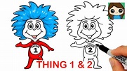 How to Draw Thing 1 and Thing 2 Easy | Dr. Seuss - YouTube