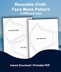 Face Mask Sewing Pattern Printable Fabric Face Mask Face | Etsy | Face ...