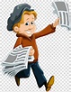 Boy holding newspapers illustration, Paperboy Newspaper , Children ...