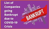 List of Companies going Bankrupts during COVID-19 Pandemic