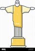 Cristo redentor, icono de estilo de dibujos animados Imagen Vector de ...