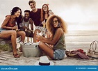 Friends Hanging Out at Beach on Vacation Stock Image - Image of ethnic ...