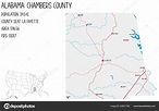 Mapa Grande Detallado Del Condado Chambers Alabama Estados Unidos ...