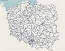 Poland rail map - Map of Poland rail (Eastern Europe - Europe)