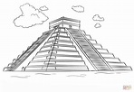 Mayan pyramid - Chichen Itza coloring page | Free Printable Coloring Pages
