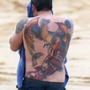 Ben Affleck Phoenix Tattoo on Back - Visual Arts Ideas