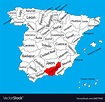 Granada map spain province administrative map Vector Image