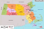 Massachusetts State Map With Towns - Map