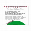 'The Grand Old Duke of York' Song/nursery rhyme poster. | Free nursery ...