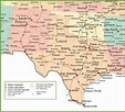 Map of New Mexico, Oklahoma and Texas