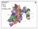 Mapa del Estado de México con sus municipios | Descargar e Imprimir Mapas