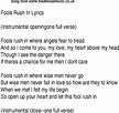 1940s Top Songs: lyrics for Fools Rush In(Glen Miller)