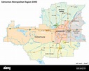 administrative vector map of the Edmonton Metropolitan Region, Alberta ...