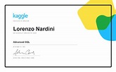 Lorenzo Nardini completed the Advanced SQL course on Kaggle!
