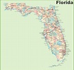 Florida road map with cities and towns - Ontheworldmap.com
