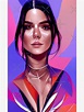 Pegatina «Dibujo de Kendall Jenner #4 | Arte generado por IA» de ...