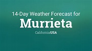 Murrieta, California, USA 14 day weather forecast