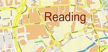 Reading UK PDF Vector Map: City Plan High Detailed Street Map editable ...