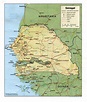 Mapa de Relieve Sombreado de Senegal - mapa.owje.com