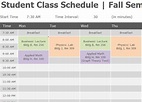 Student Class Schedule - My Excel Templates