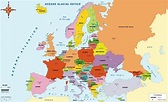 Mapa de Europa con división política - Mapa de Europa