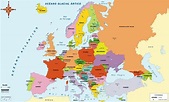 Mapa de Europa con división política - Mapa de Europa