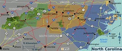 Map of North Carolina (Overview Map/Regions) : Worldofmaps.net - online ...