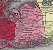 Nassau County, New York, 1908, Map, Rand McNally, Hempstead, Mineola ...