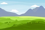 Vector nature landscape background. Cute simple cartoon style 3467246 ...