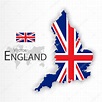 England flag and map ( United Kingdom of Great Britain ) ( combine flag ...