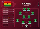 ghana line-up illustration vectorielle de la phase finale du tournoi ...