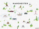 Manchester Map Illustrated Map of Manchester Print / Travel | Etsy UK