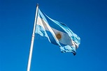 Bandera Argentina En Buenos Aires, La Argentina Imagen de archivo ...