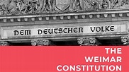 The Weimar Constitution - YouTube