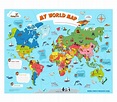 World Map poster for kids - Educational, interactive, wall map ...