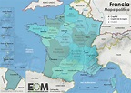Mapa político de Francia | Guao
