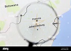 Map of Johannesburg on Google Maps under a magnifying glass ...