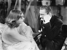 John Barrymore and Greta Garbo conversing on the set of Grand Hotel ...
