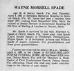 Wayne Morrell Spade, Wayne M Spade, obituary, 1991, Florida ...