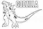 Godzilla Simple para colorear, imprimir e dibujar –ColoringOnly.Com
