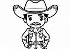 Kawaii estilo cow-boy - Vaqueros (Cowboys) - Dibujos para colorear para ...