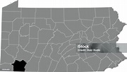 Ilustración de Mapa De Ubicación Del Condado De Fayette De Pensilvania ...