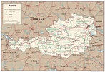Large detailed political and administrative map of Austria with ...