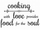 Muursticker "Cooking with love provides food for the soul" - Keuken ...